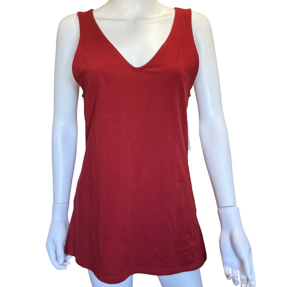Torrid Red Foxy Deep V-Neck Sleeveless Cotton/Spandex Tank Top Womens Sz 0/L/12